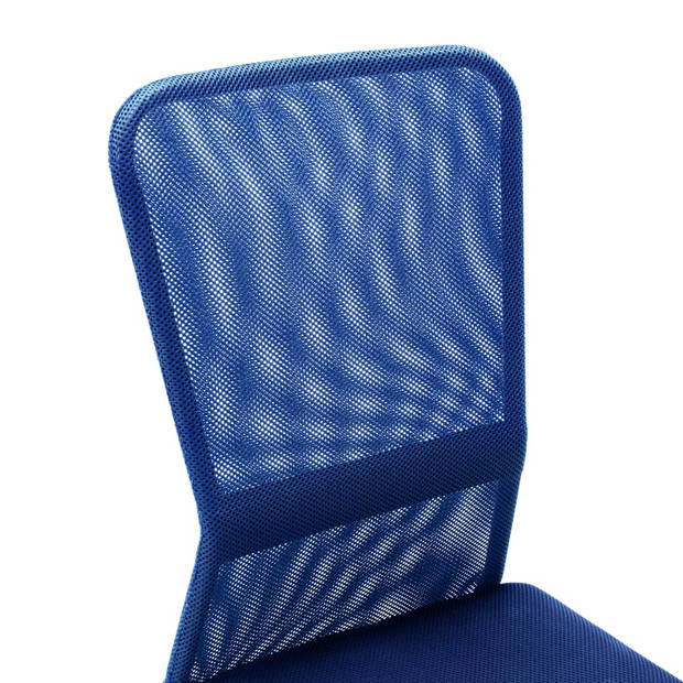The Living Store bureaustoel Mesh - Blauw - 44 x 52 x 90-100 cm - Draaibaar - Verstelbaar
