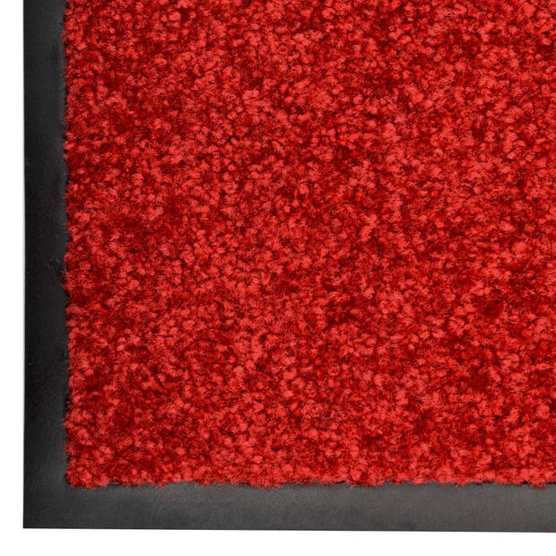 vidaXL Deurmat wasbaar 60x90 cm rood