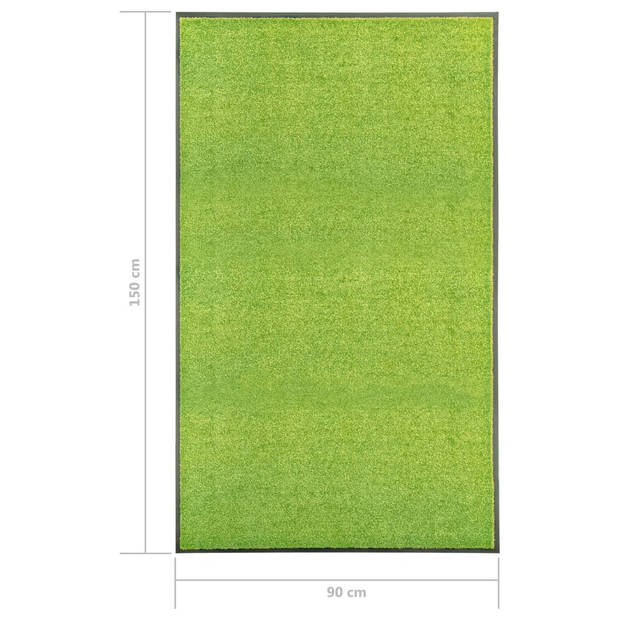 The Living Store Deurmat - Binnen/buitenmat - 150 x 90 cm - Anti-slip PVC - Groen