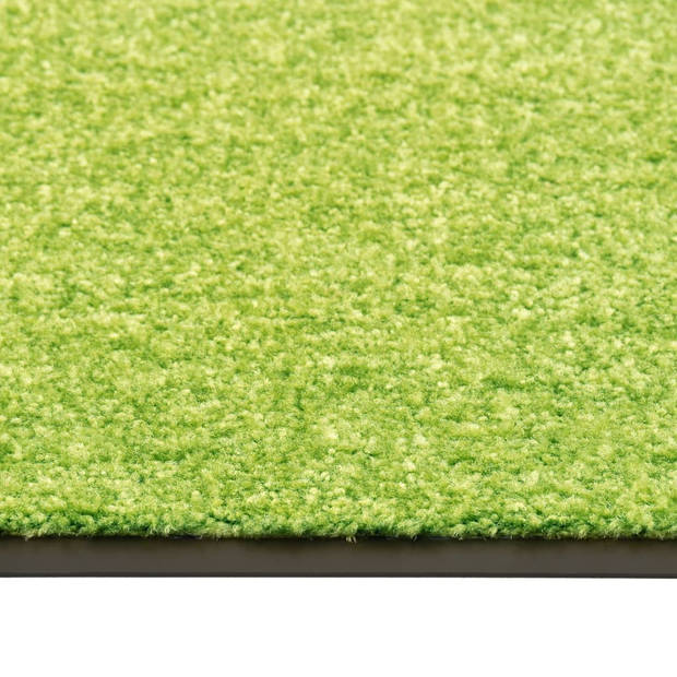 The Living Store Deurmat - Binnen/Buitenmat Groen 90x60 cm - Polyamide - Anti-Slip PVC
