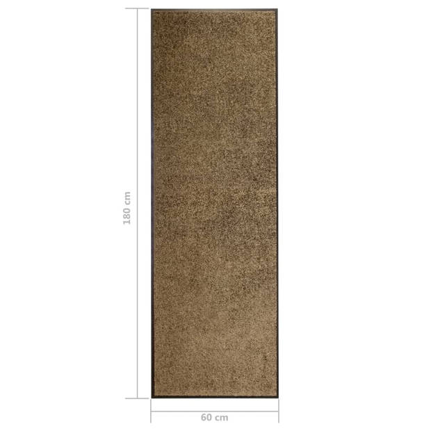 vidaXL Deurmat wasbaar 60x180 cm bruin