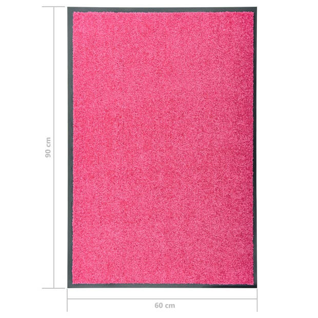 The Living Store Roze Deurmat - 90 x 60 cm - Anti-slip PVC Onderkant