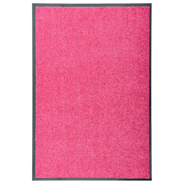 vidaXL Deurmat wasbaar 60x90 cm roze