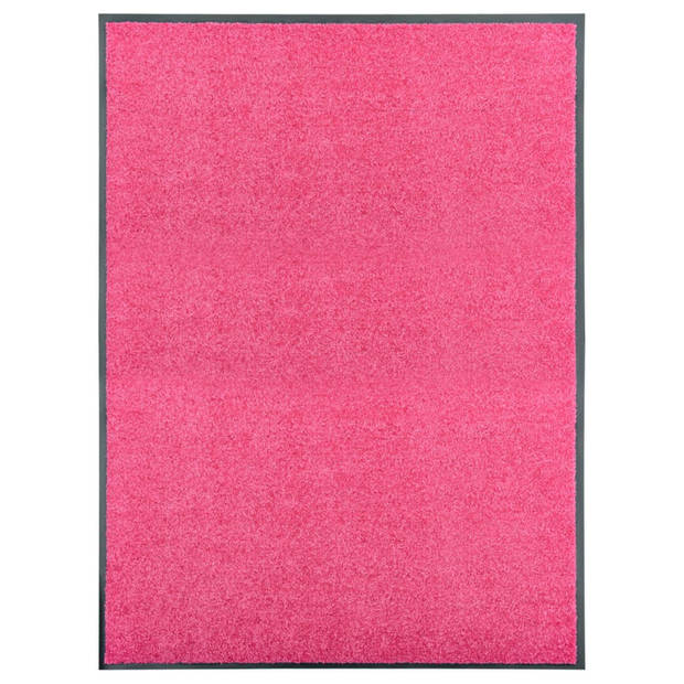 vidaXL Deurmat wasbaar 90x120 cm roze