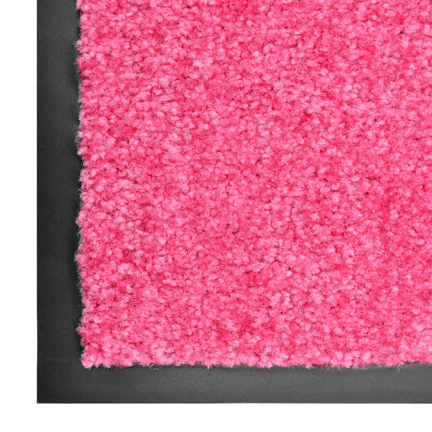 vidaXL Deurmat wasbaar 90x120 cm roze