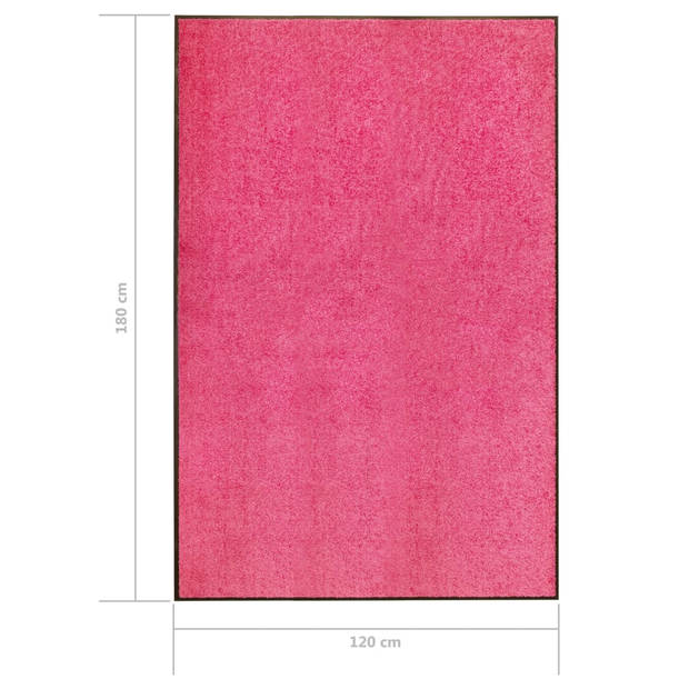The Living Store Deurmat - Binnen- en buitenmat - 180 x 20 cm - Roze - Anti-slip PVC