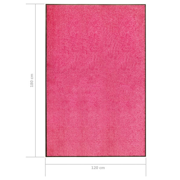 vidaXL Deurmat wasbaar 120x180 cm roze