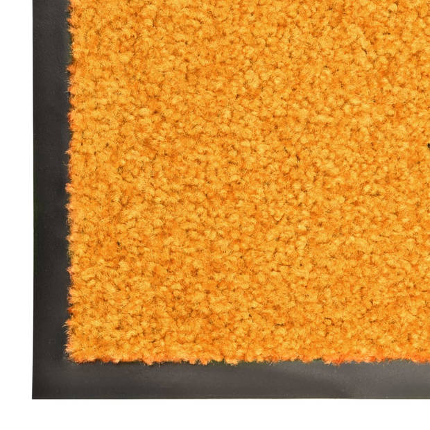 The Living Store Deurmat - Binnen/Buitenmat - 180 x 20 cm - Anti-slip PVC - Oranje - 100% polyamide