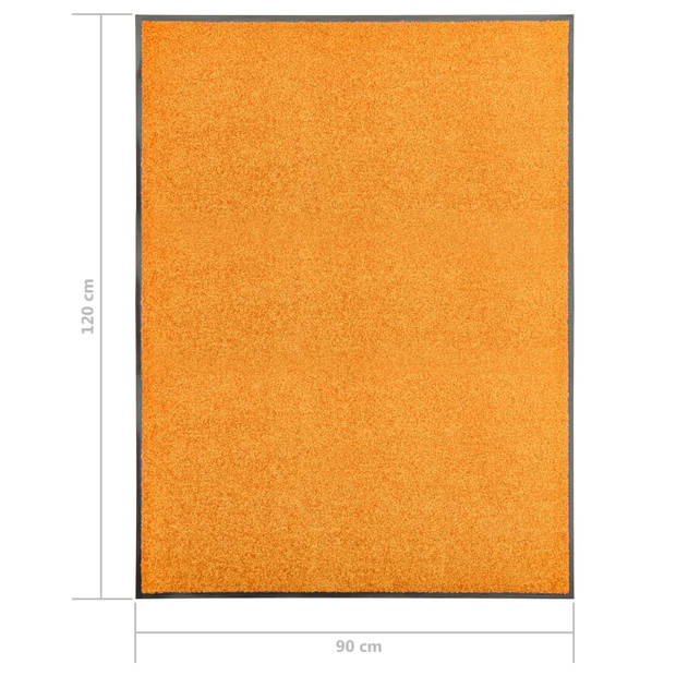 vidaXL Deurmat wasbaar 90x120 cm oranje