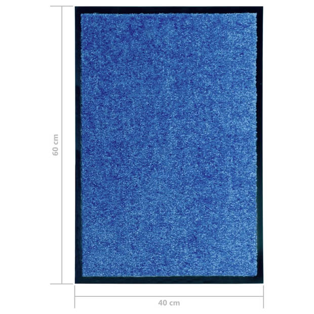 vidaXL Deurmat wasbaar 40x60 cm blauw