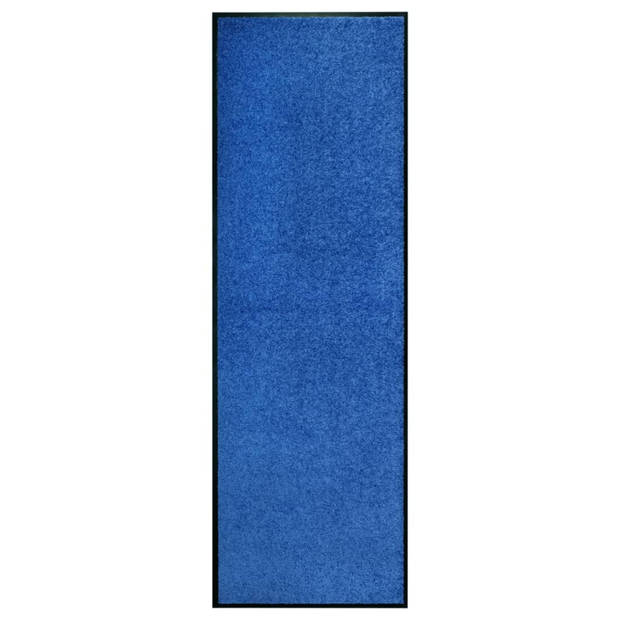 vidaXL Deurmat wasbaar 60x180 cm blauw