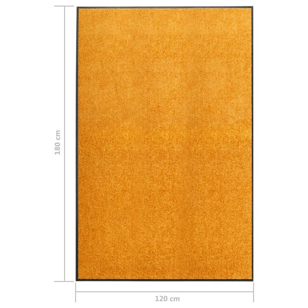 The Living Store Deurmat - Binnen/Buitenmat - 180 x 20 cm - Anti-slip PVC - Oranje - 100% polyamide