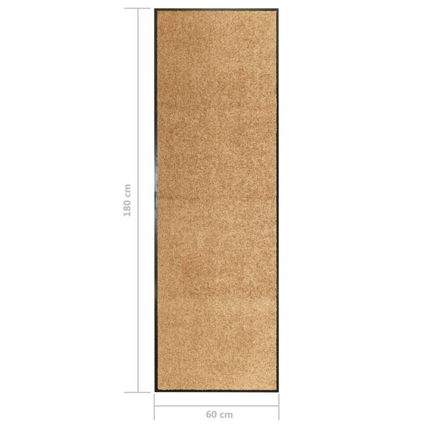 The Living Store Deurmat Binnen/Buitenmat - 180x60 cm - Crème - Polyamide