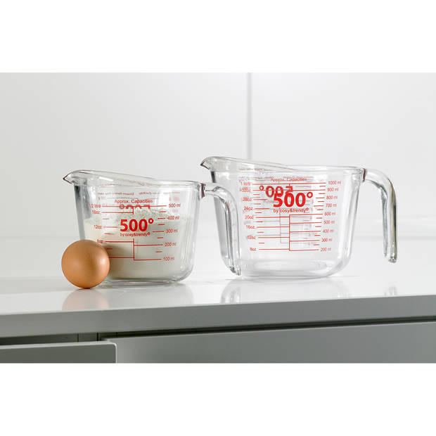 Cosy & Trendy Maatbeker 500 Celsius Hittebestendig Glas 500 ml