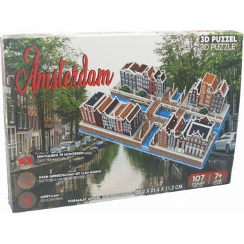 Pro-Lion 3D-puzzel Amsterdam 35,2 cm karton bruin 107 stukjes
