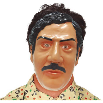 Gezichtsmasker Pablo Escobar drugsdealer verkleedmasker - Verkleedmaskers