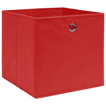 The Living Store Opbergbox Inklapbaar - Rood - 32 x 32 x 32 cm - Nonwoven stof