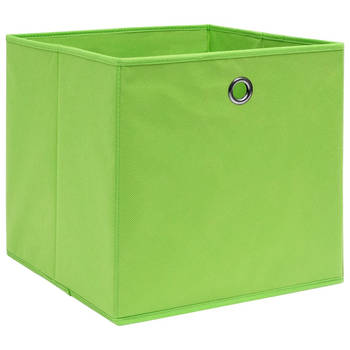 The Living Store Inklapbare Opbergboxen Groen - 32 x 32 x 32 cm - Nonwoven Stof