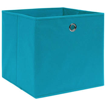 The Living Store Inklapbare opbergboxen - 32x32x32 cm - Nonwoven stof - Babyblauw - Set van 1