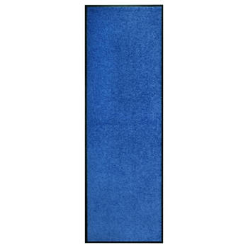 vidaXL Deurmat wasbaar 60x180 cm blauw