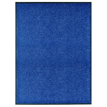 vidaXL Deurmat wasbaar 90x120 cm blauw