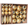 Kerstboomversiering set met 31 kerstornamenten goud van kunststof - Kerstbal