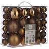 92x stuks kunststof kerstballen koper bruin 4, 6 en 8 cm - Kerstbal
