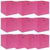 vidaXL Opbergboxen 10 st 32x32x32 cm stof roze