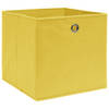 The Living Store Opbergboxen - Geel - 32 x 32 x 32 cm - Inklapbaar - Nonwoven stof