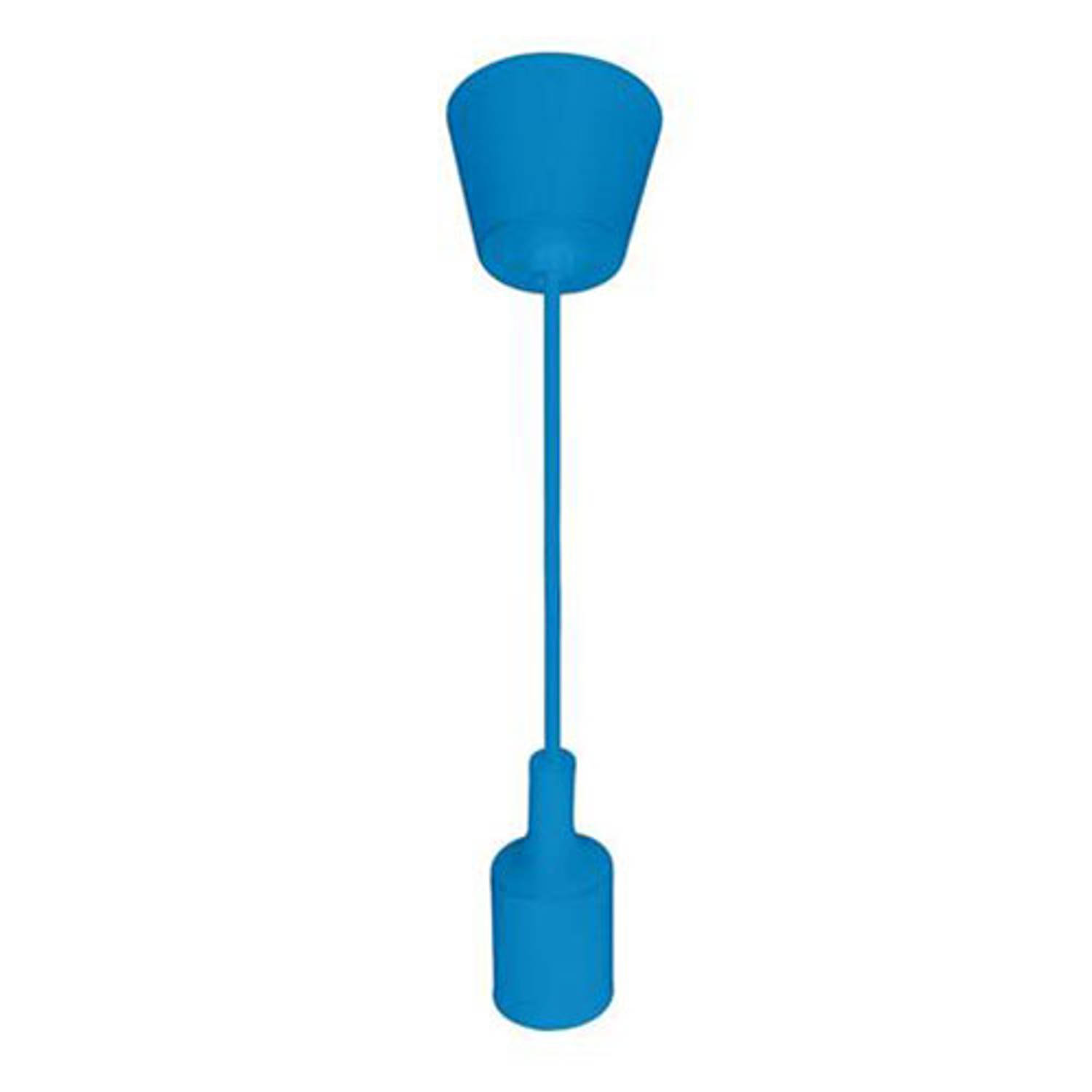 LED Hanglamp - Hangverlichting - Turno - Rond - Mat Blauw Kunststof - E27