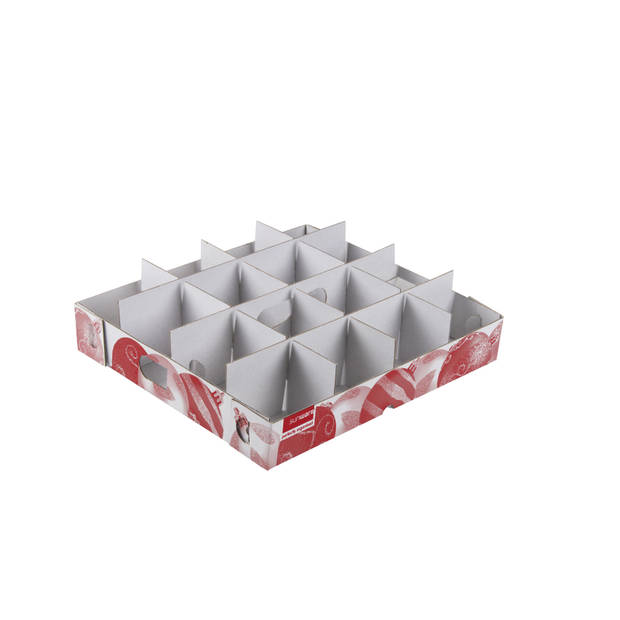 Kerst opbergbox Nesta 45L met trays voor 64 ballen - transparant grijs