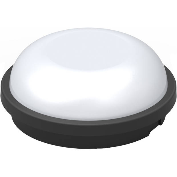 LED Plafondlamp - Badkamerlamp - Artony - 20W - Helder/Koud Wit 6400K - Waterdicht IP65 - Opbouw - Rond - Zwart