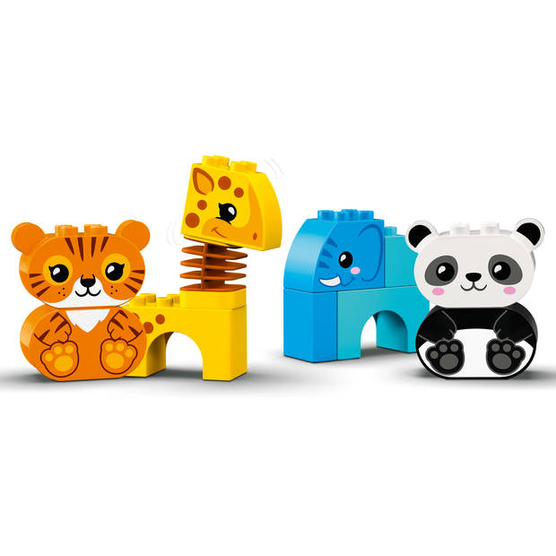 LEGO DUPLO 10955 Dierentrein met olifant, tijger, panda en giraf voor baby's, anderhalf jaar