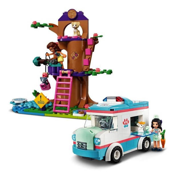 LEGO 41445 Friends Dierenkliniek Ambulance Dierenreddingsspeelset met Olivia en Emma minipoppetjes