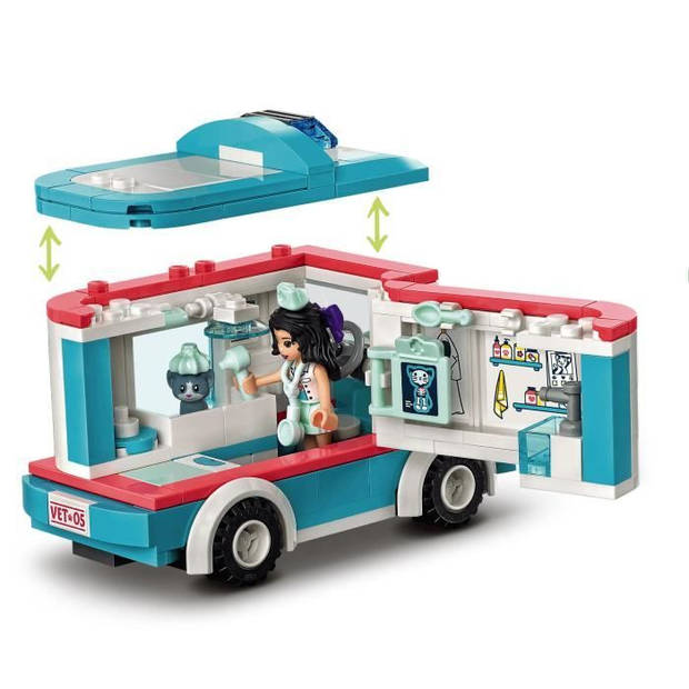 LEGO 41445 Friends Dierenkliniek Ambulance Dierenreddingsspeelset met Olivia en Emma minipoppetjes