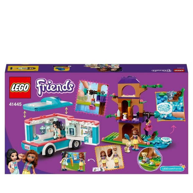 LEGO 41445 Friends Dierenkliniek Ambulance Dierenreddingsspeelset met Olivia en Emma minipoppetjes