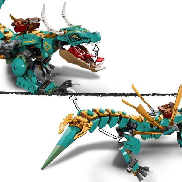 LEGO 71746 NINJAGO Jungle Dragon-bouwset met Ninja Lloyd en Zane minifiguren, kind van 8+