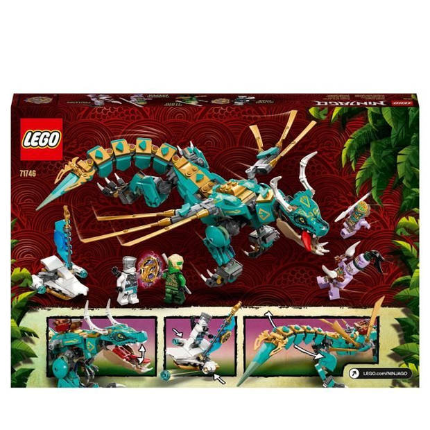 LEGO 71746 NINJAGO Jungle Dragon-bouwset met Ninja Lloyd en Zane minifiguren, kind van 8+