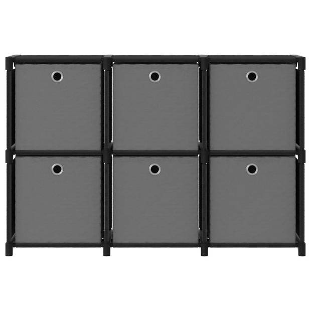 vidaXL Kast met 6 vakken met boxen 103x30x72,5 cm stof zwart