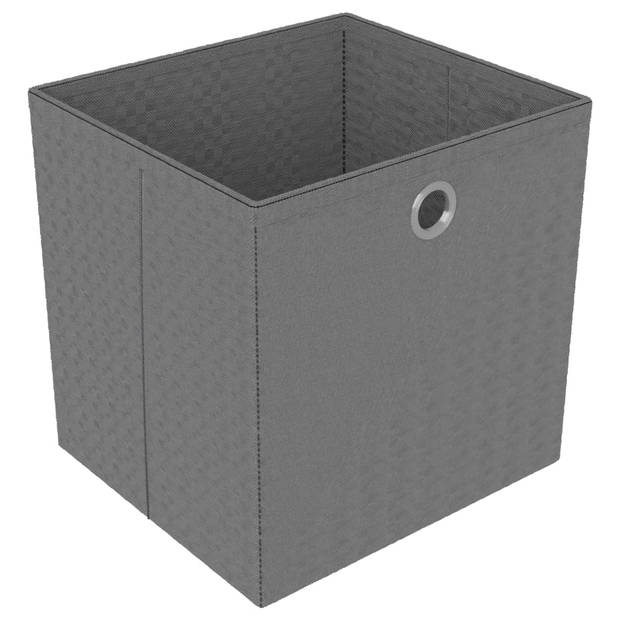 The Living Store Kast met 6 vakken met boxen 103x30x72-5 cm stof grijs - Kast