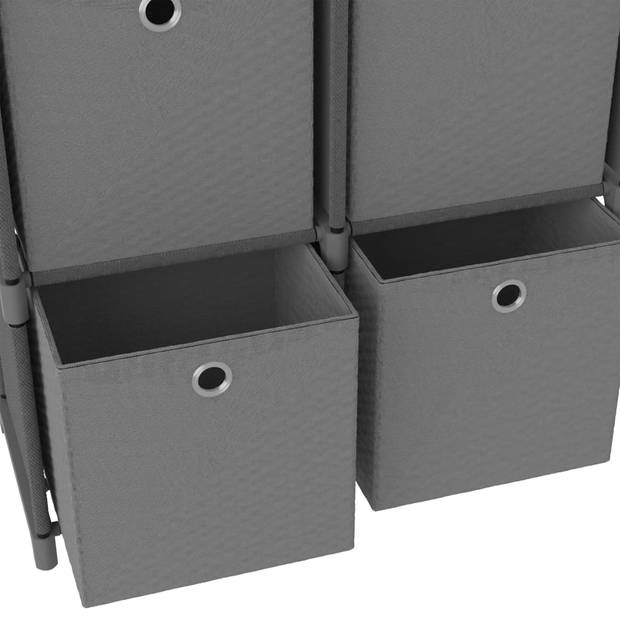 vidaXL Kast met 4 vakken met boxen 69x30x72,5 cm stof grijs