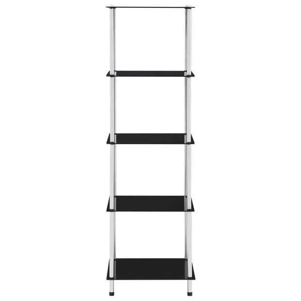 The Living Store Vitrinekast - 40 x 40 x 130 cm - Stevig en veilig - Zwart