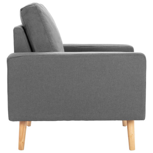 The Living Store Fauteuil Zitmeubels - 77 x 71 x 80 cm - Lichtgrijs stoffen bekleding