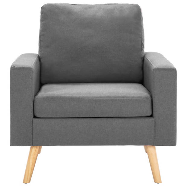 The Living Store Fauteuil Zitmeubels - 77 x 71 x 80 cm - Lichtgrijs stoffen bekleding