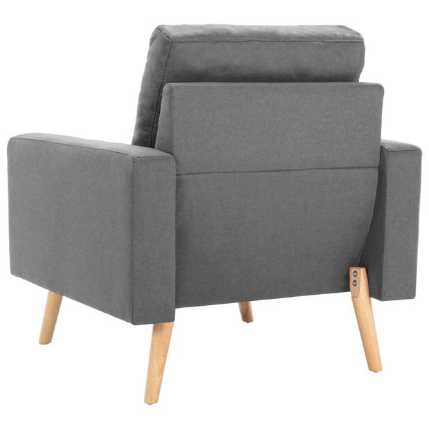 The Living Store Fauteuil Zitmeubels - 77 x 71 x 80 cm - Lichtgrijs stoffen bekleding