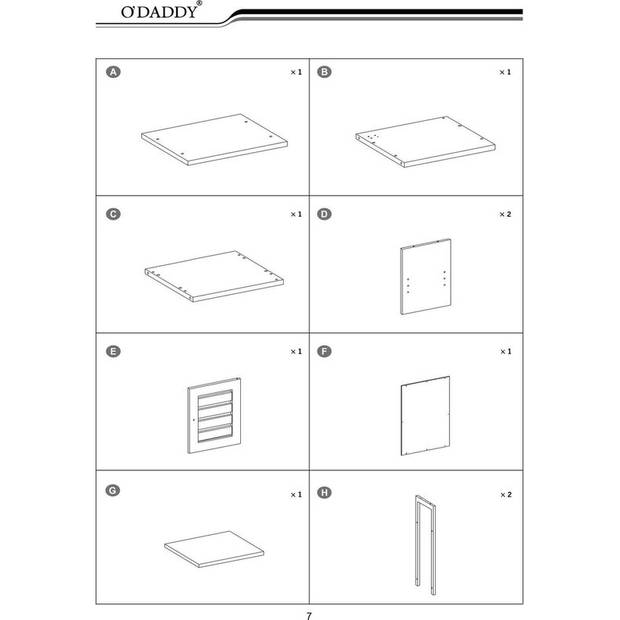 O'DADDY® Nachtkastjes industrieel - bijzettafel met deur en planken - 40x40x60 - bruin