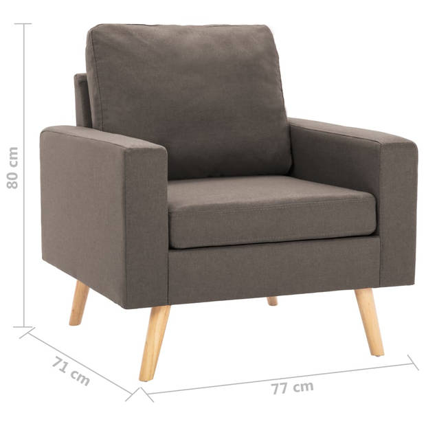 The Living Store Fauteuil - Zitmeubel - 77 x 71 x 80 cm - Taupe