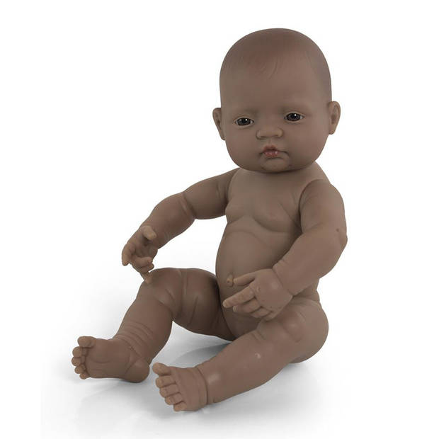 Miniland babypop meisje met vanillegeur 40 cm bruin