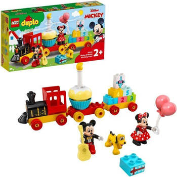 LEGO DUPLO 10941 Mickey en Minnie verjaardagstrein, speelgoedtrein voor baby's met cake en ballonnen