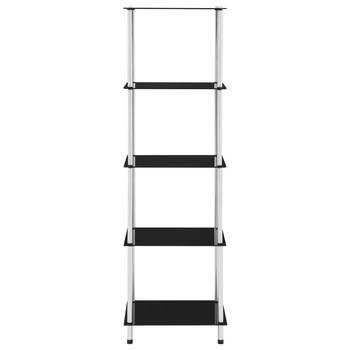 The Living Store Vitrinekast - 40 x 40 x 130 cm - Stevig en veilig - Zwart